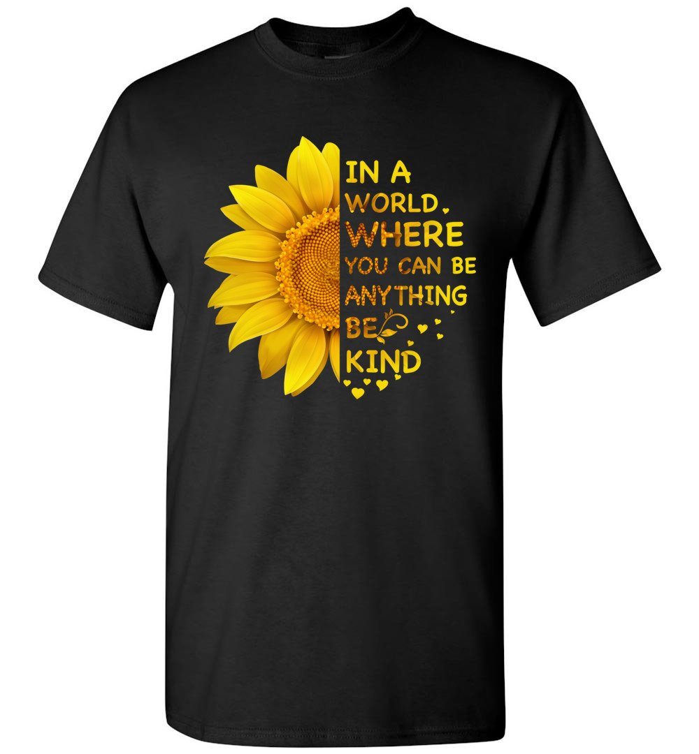 Be Kind - Sunflower Heyjude Shoppe Unisex T-Shirt Black S