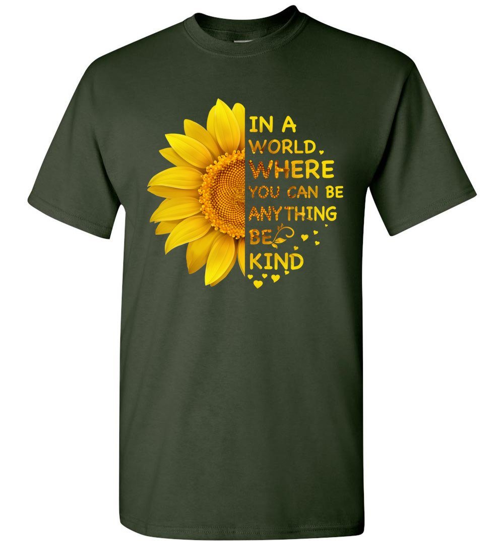 Be Kind - Sunflower Heyjude Shoppe Unisex T-Shirt Forest Green S