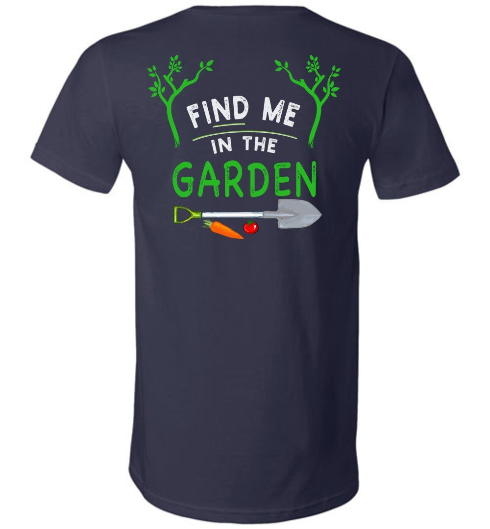 Find Me In The Garden T-Shirts Heyjude Shoppe Unisex V-Neck Navy S