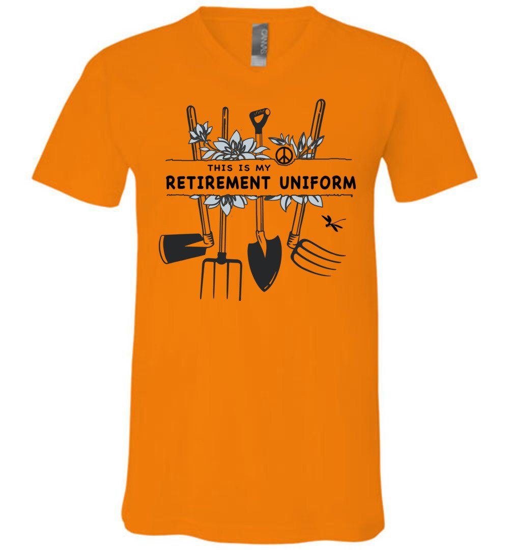 Funny Gardening T-shirts Heyjude Shoppe Unisex V-Neck Orange S