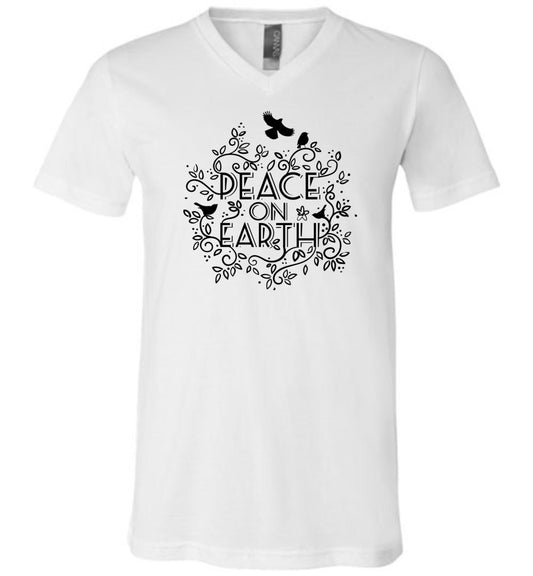 Peace On Earth Unisex V-Neck