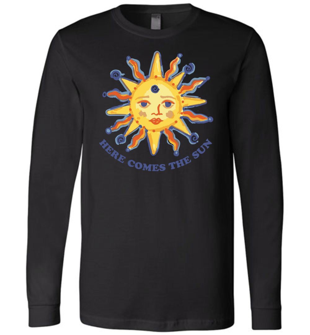 Here Comes The Sun - Sunshine Youth T-Shirts Heyjude Shoppe Long Sleeve Tee Black Youth S