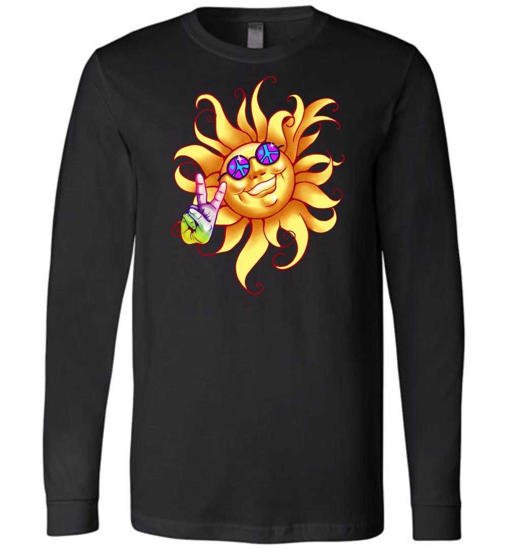 Sun Peace Out Youth T-Shirts Heyjude Shoppe Long Sleeve Tee Black Youth S