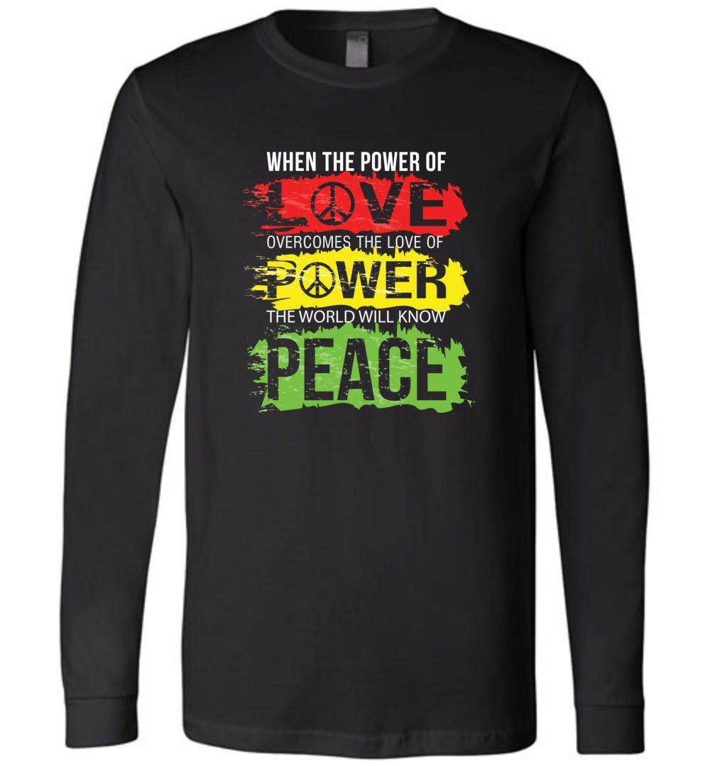 Power Of Love Youth T-Shirts Heyjude Shoppe Long Sleeve Tee Black Youth S