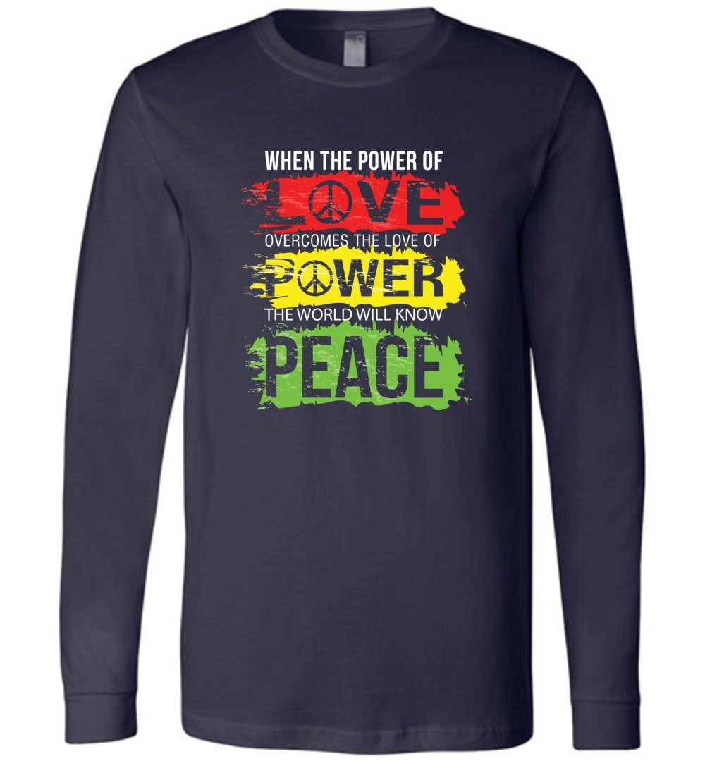 Power Of Love Youth T-Shirts Heyjude Shoppe Long Sleeve Tee Navy Youth S