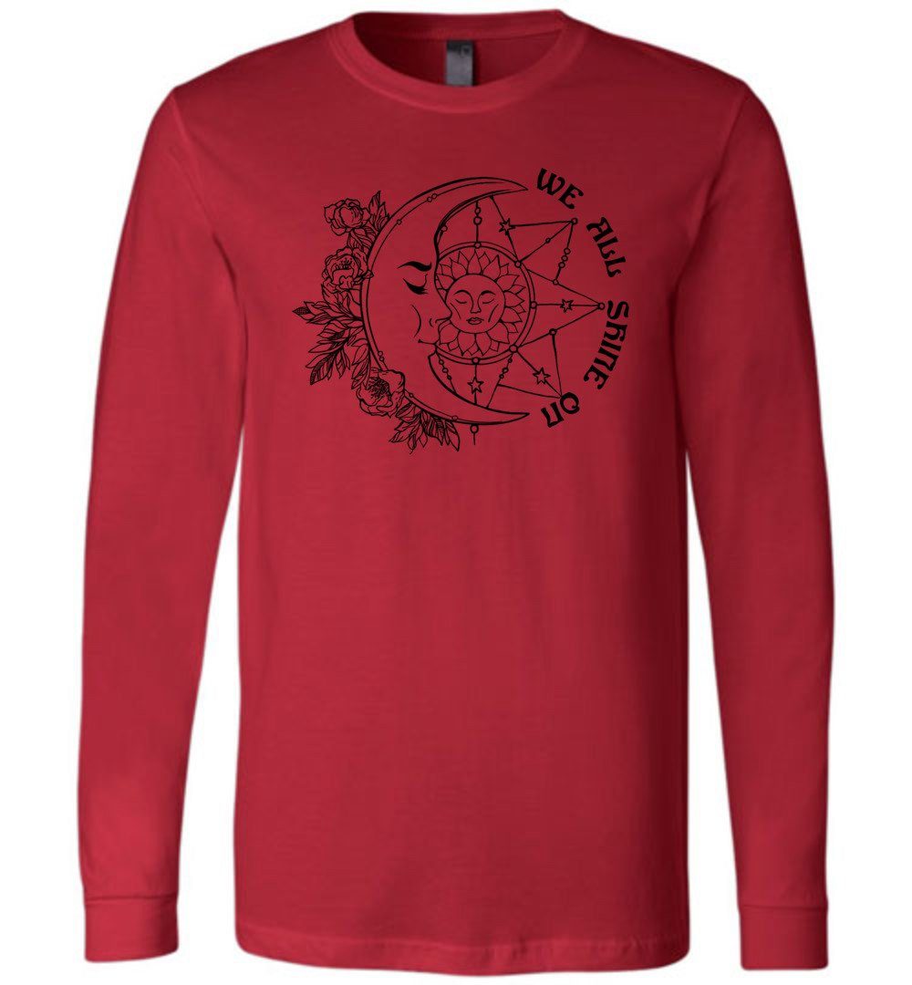 We All Shine On Youth T-Shirts Heyjude Shoppe Long Sleeve Tee Red S