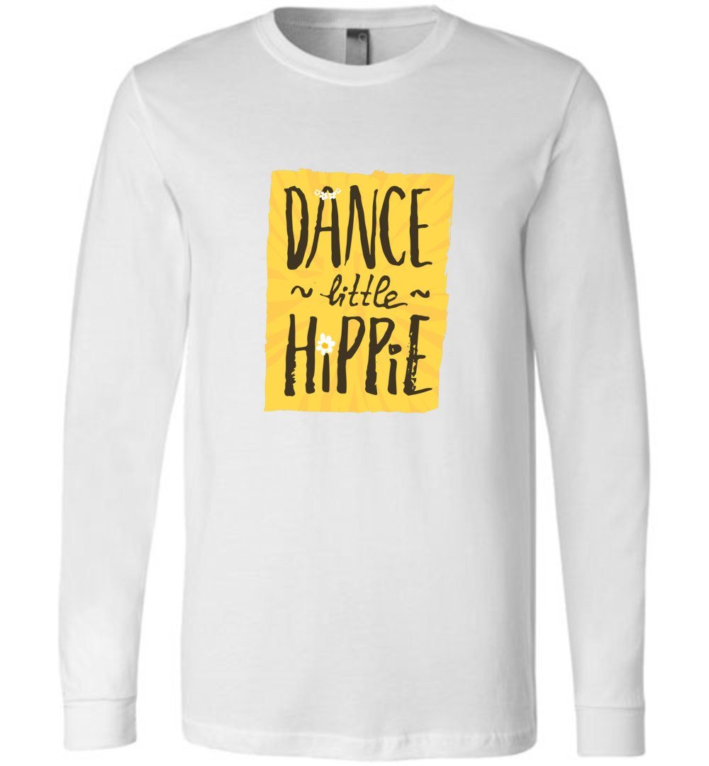 Dance Little Hippie Youth T-Shirts Heyjude Shoppe Long Sleeve Tee White S