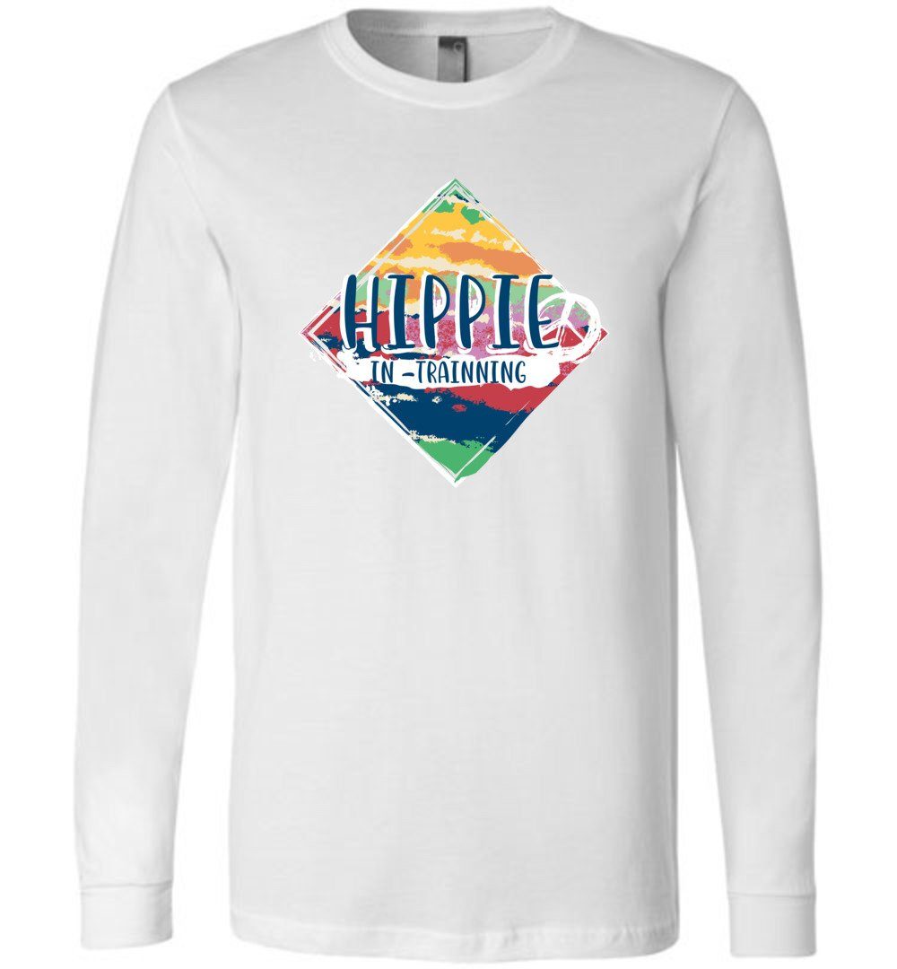 Hippie - In - Training Youth T-Shirts Heyjude Shoppe Long Sleeve Tee White Youth S