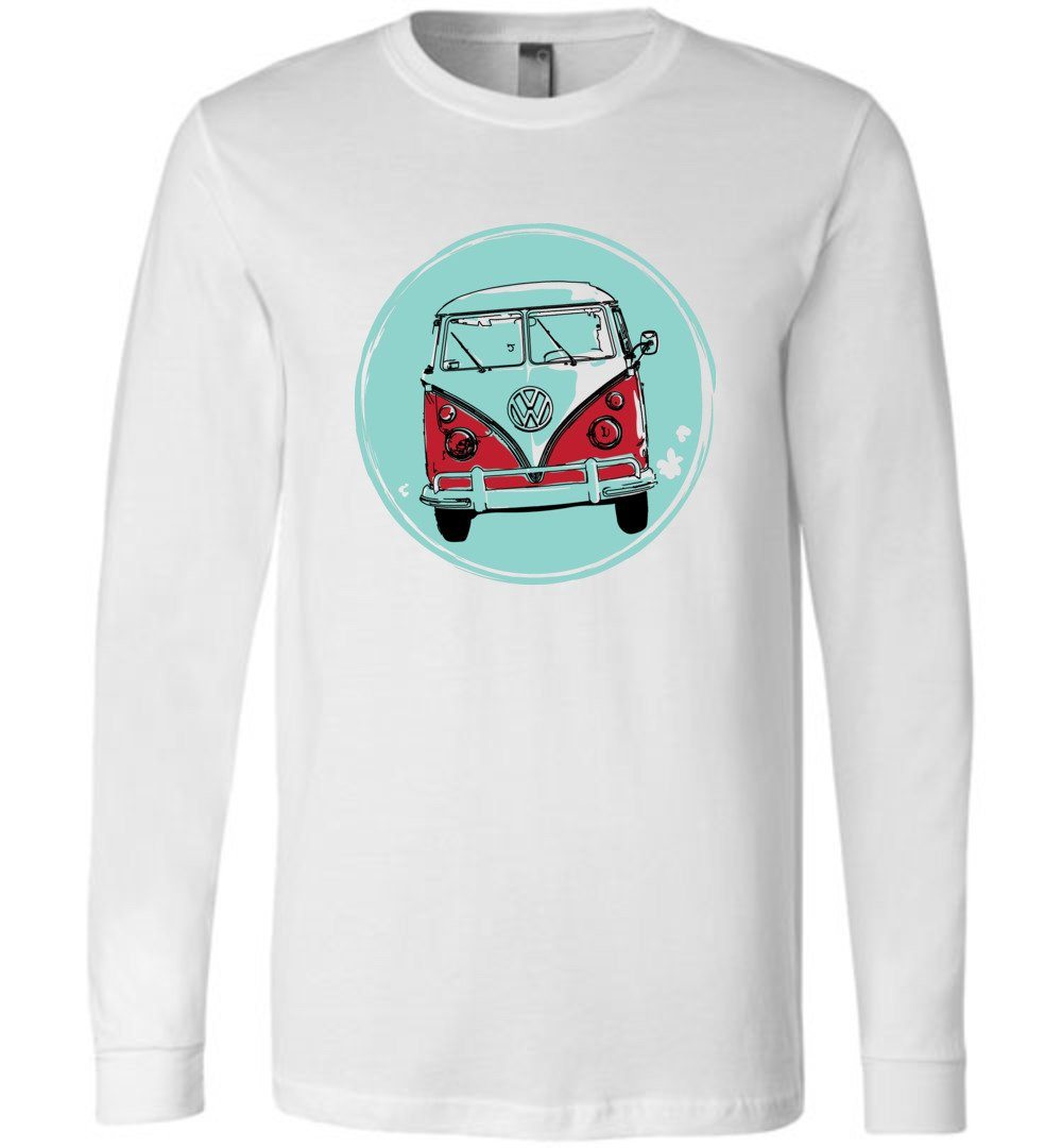 Hippie Van - Youth T-Shirts Heyjude Shoppe Long Sleeve Tee White S