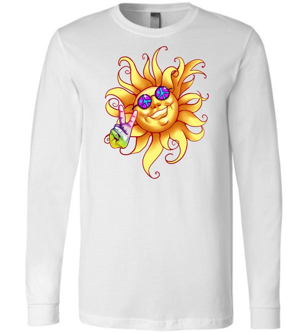 Sun Peace Out Youth T-Shirts Heyjude Shoppe Long Sleeve Tee White Youth S