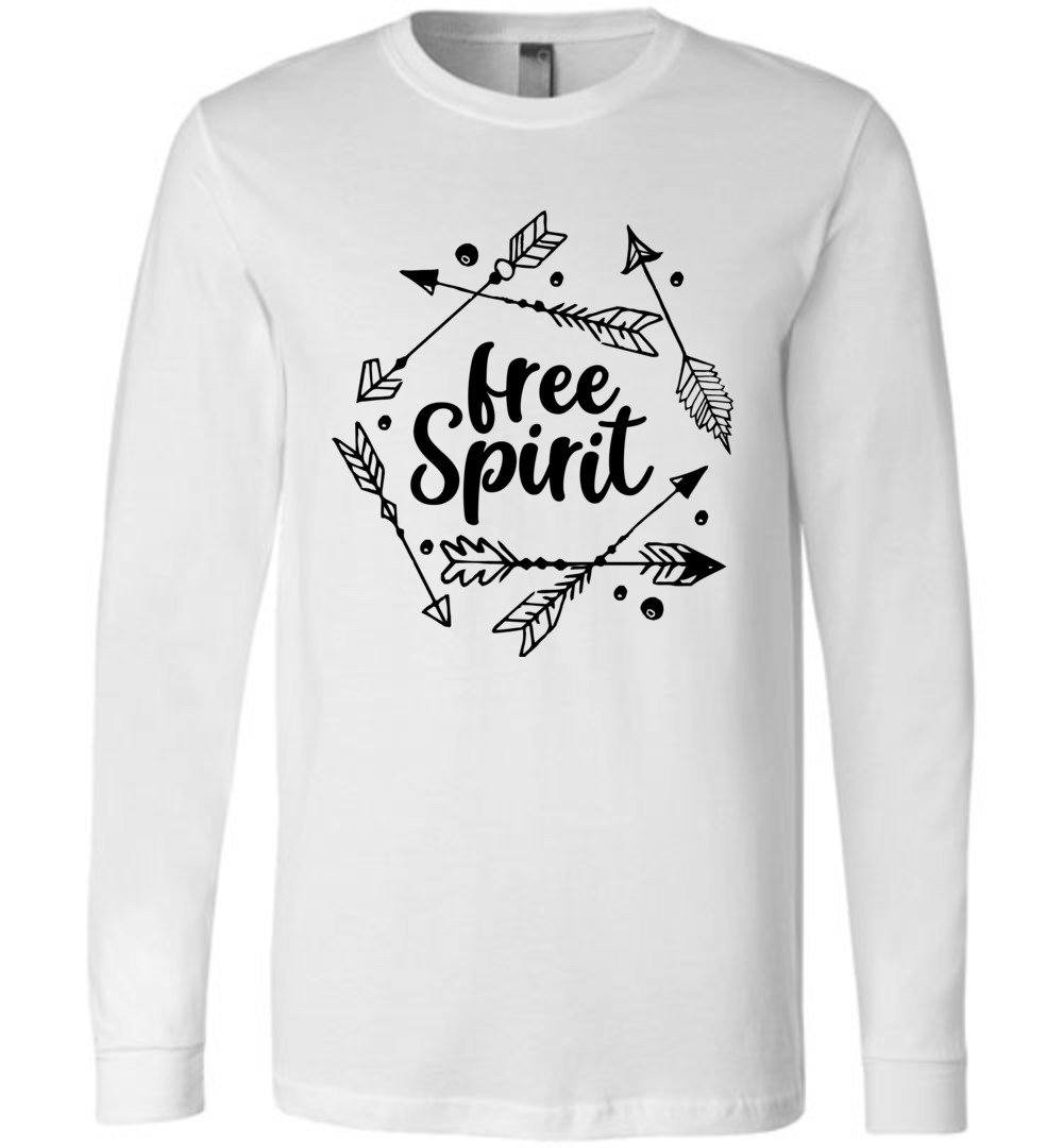Free Spirit Youth T-Shirts Heyjude Shoppe Long Sleeve Tee White Youth S