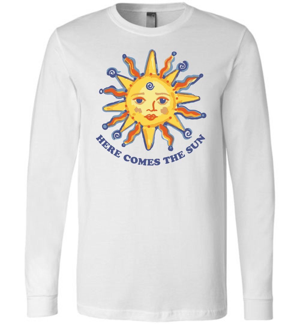 Here Comes The Sun - Sunshine Youth T-Shirts Heyjude Shoppe Long Sleeve Tee White Youth S