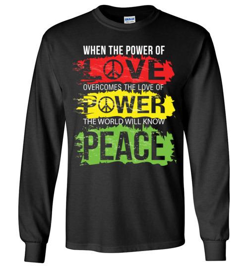 The World Will Know Peace - Long Sleeve T Shirt Heyjude Shoppe Black S 