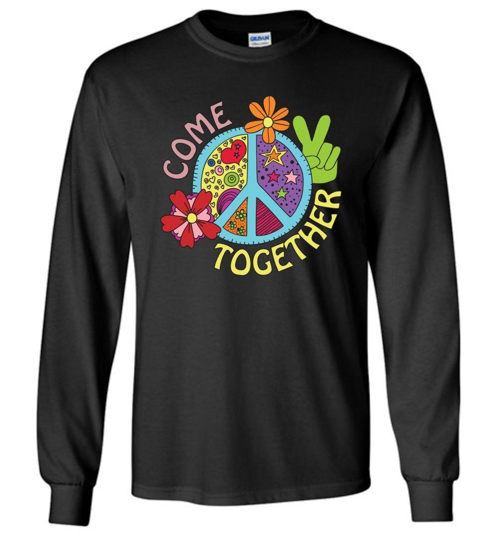 Come Together Long Sleeve T-Shirts Heyjude Shoppe Black S 
