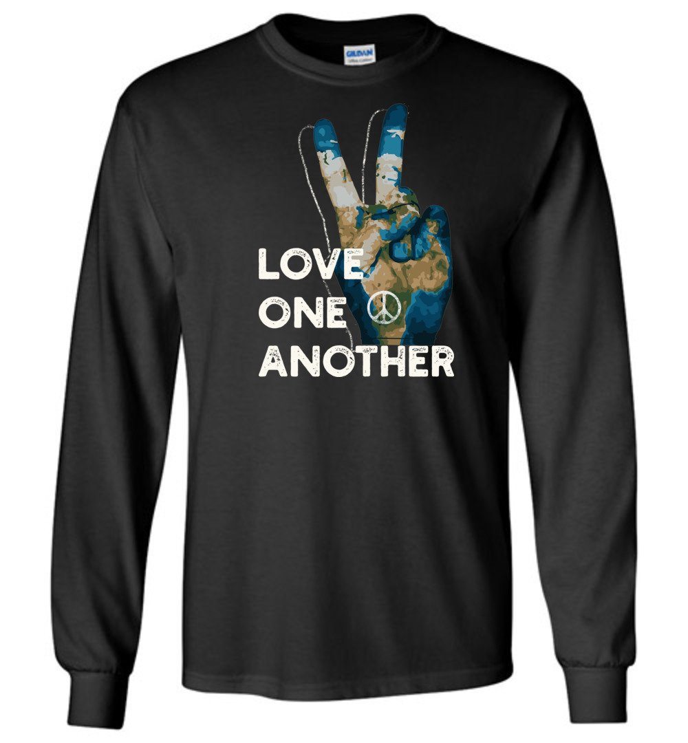 Love One Another Long Sleeve T-Shirts Heyjude Shoppe Black S 