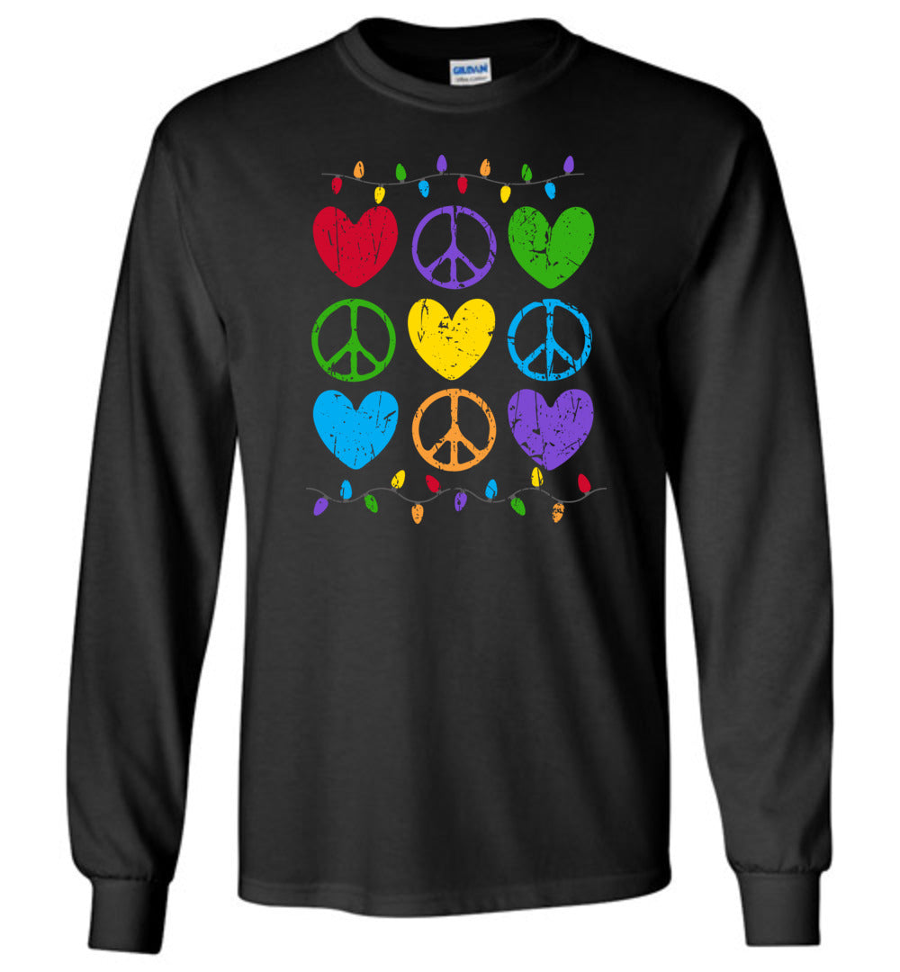 Peace Love Light Holiday Long Sleeve T-shirts