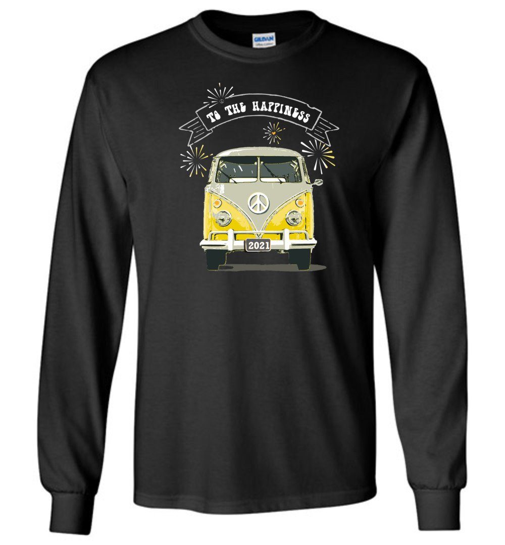2021 - To The Happiness - Long Sleeve T-Shirts Heyjude Shoppe Black S 