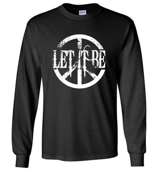 Let It Be Peace Long Sleeve T-Shirts Heyjude Shoppe Black S 
