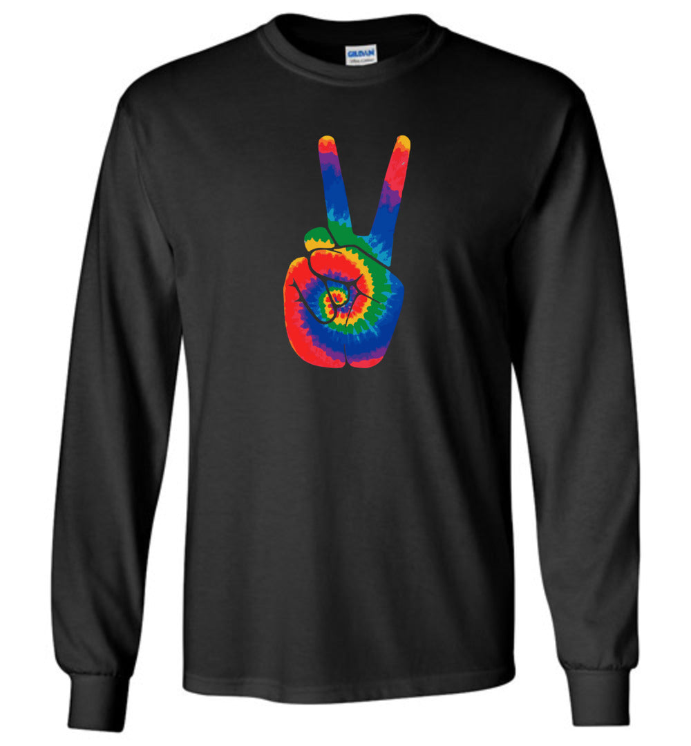Tie Dye Peace Sign - Long Sleeve T-Shirts