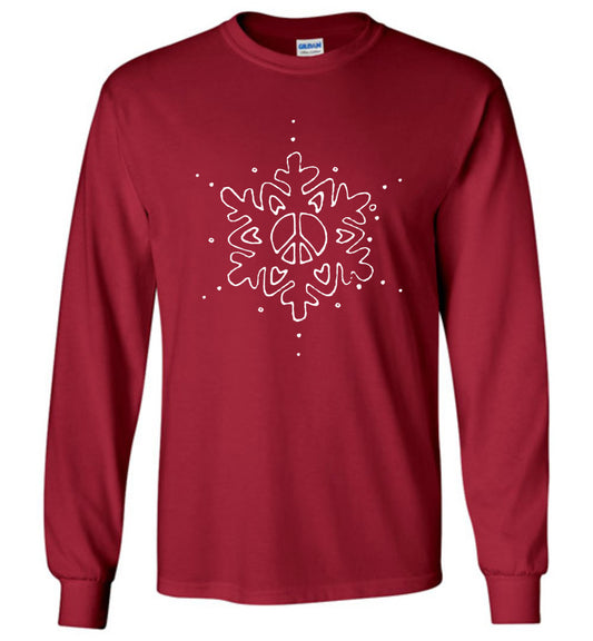 Peace Love Snowflake Long Sleeve T-Shirt