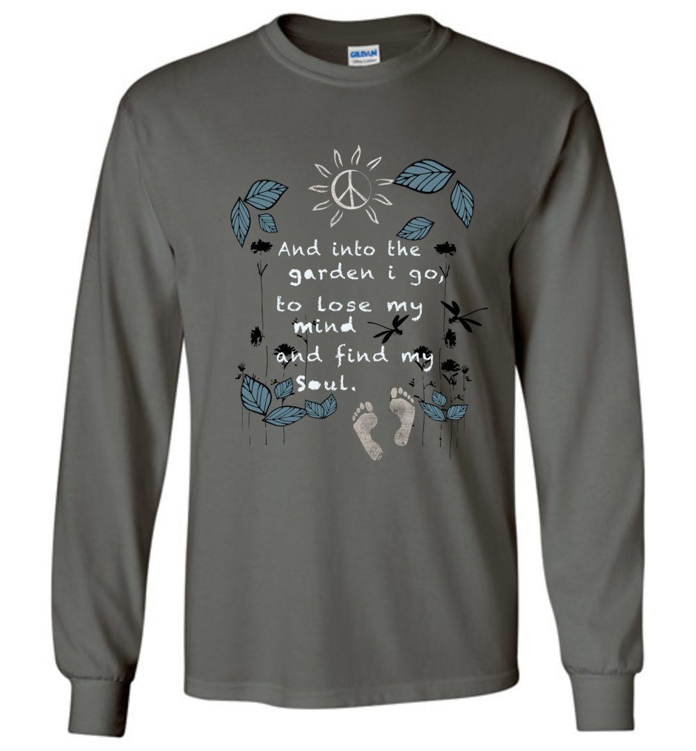 Into The Garden T-shirts Heyjude Shoppe Long Sleeve Tee Charcoal S