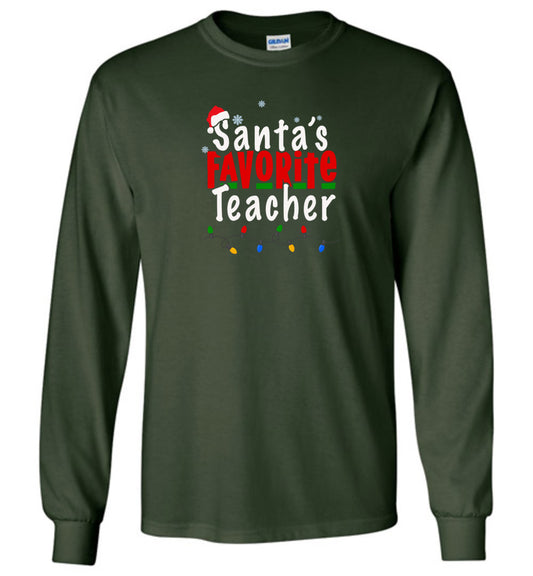 Santa's Favorite Teacher - Long Sleeve T-Shirt