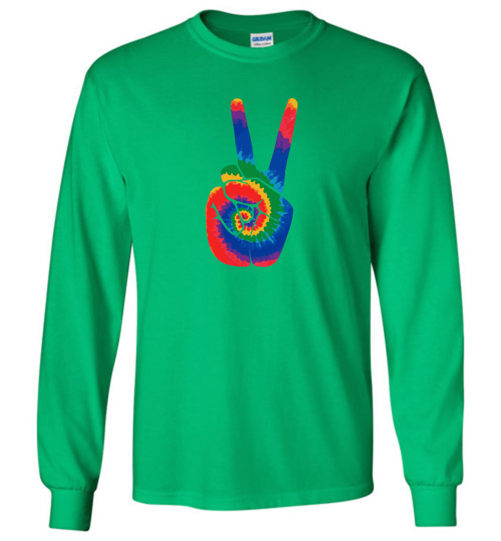 Tie Dye Peace Sign - Long Sleeve T-Shirts