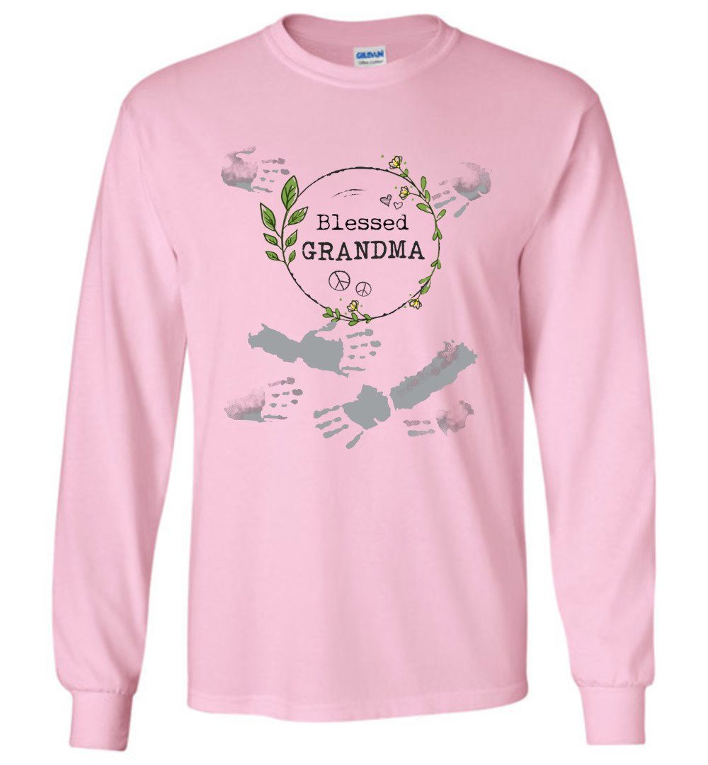 Blessed Grandma T-shirts Heyjude Shoppe Long Sleeve Tee Light Pink S