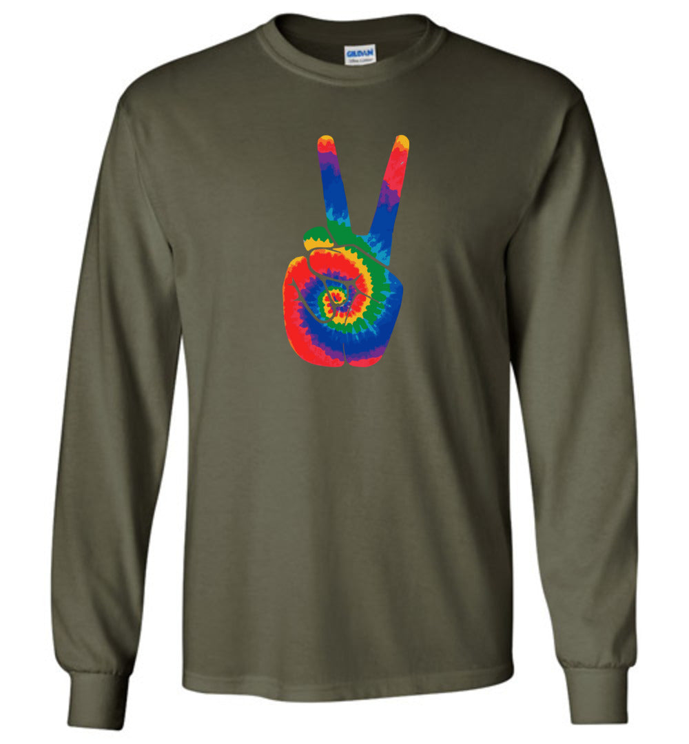 Tie Dye Peace Sign - Long Sleeve T-Shirts