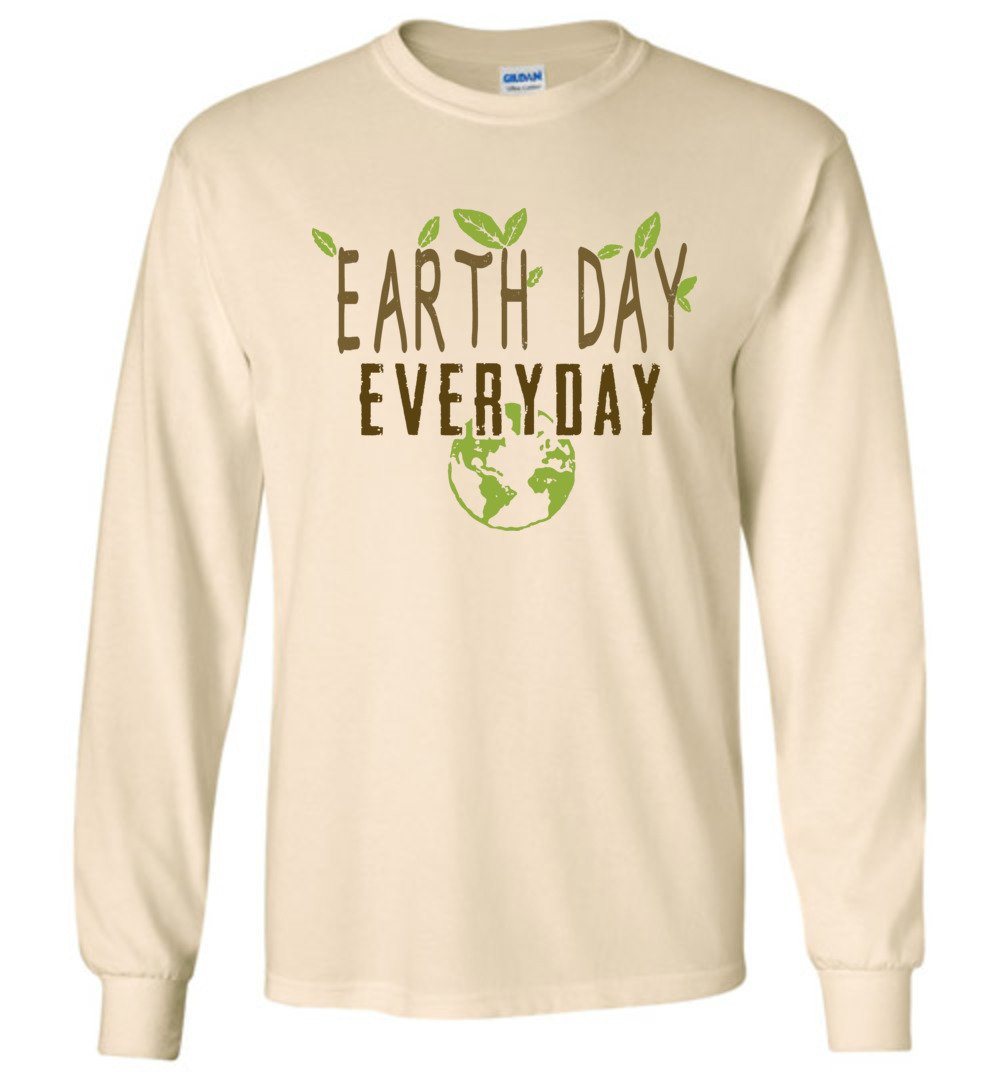 Earth Day Everyday T-shirts Heyjude Shoppe Long Sleeve Tee Sand S