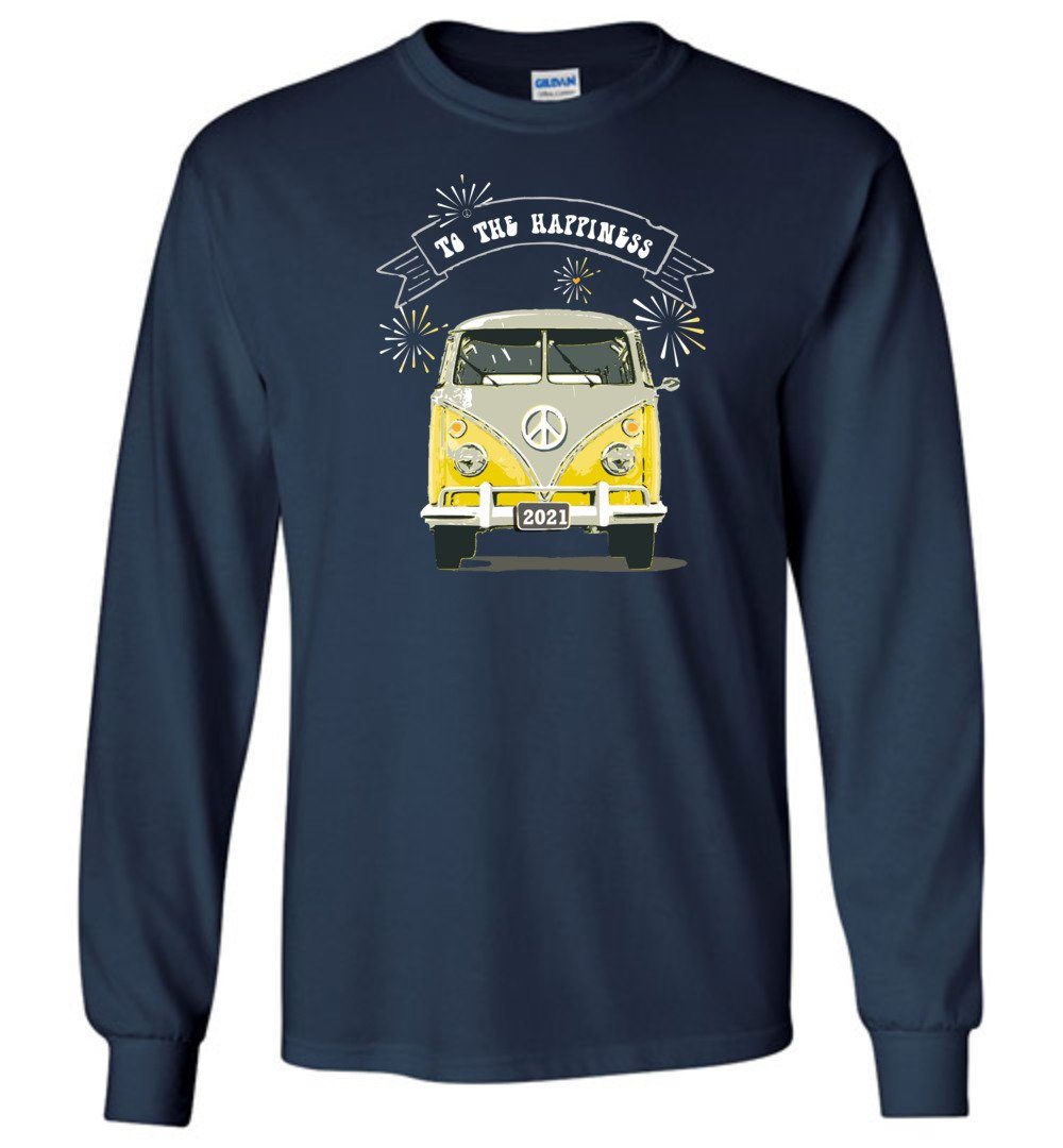 2021 - To The Happiness - Long Sleeve T-Shirts Heyjude Shoppe Navy S 