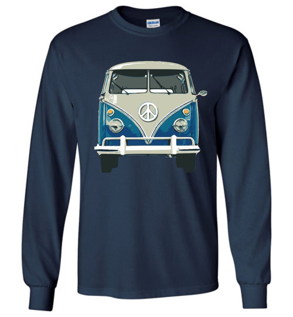 Hippie Van T-shirts Heyjude Shoppe Long Sleeve Tee Navy S