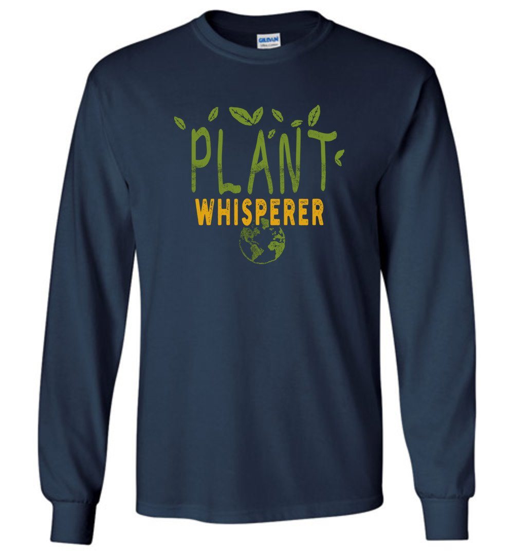 Funny Plant Whisperer T-shirts Heyjude Shoppe Long Sleeve Tee Navy S