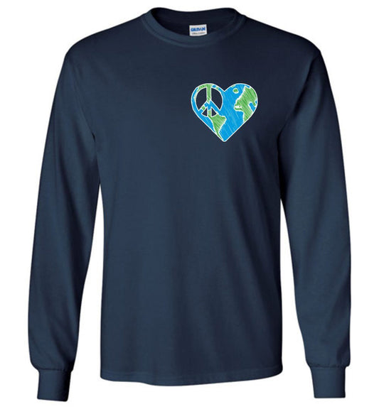 Peace In My Heart Long Sleeve T-Shirts Heyjude Shoppe Navy S 