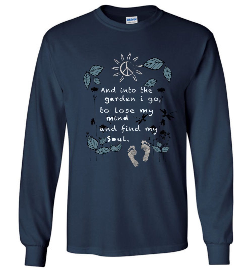 Into The Garden T-shirts Heyjude Shoppe Long Sleeve Tee Navy S