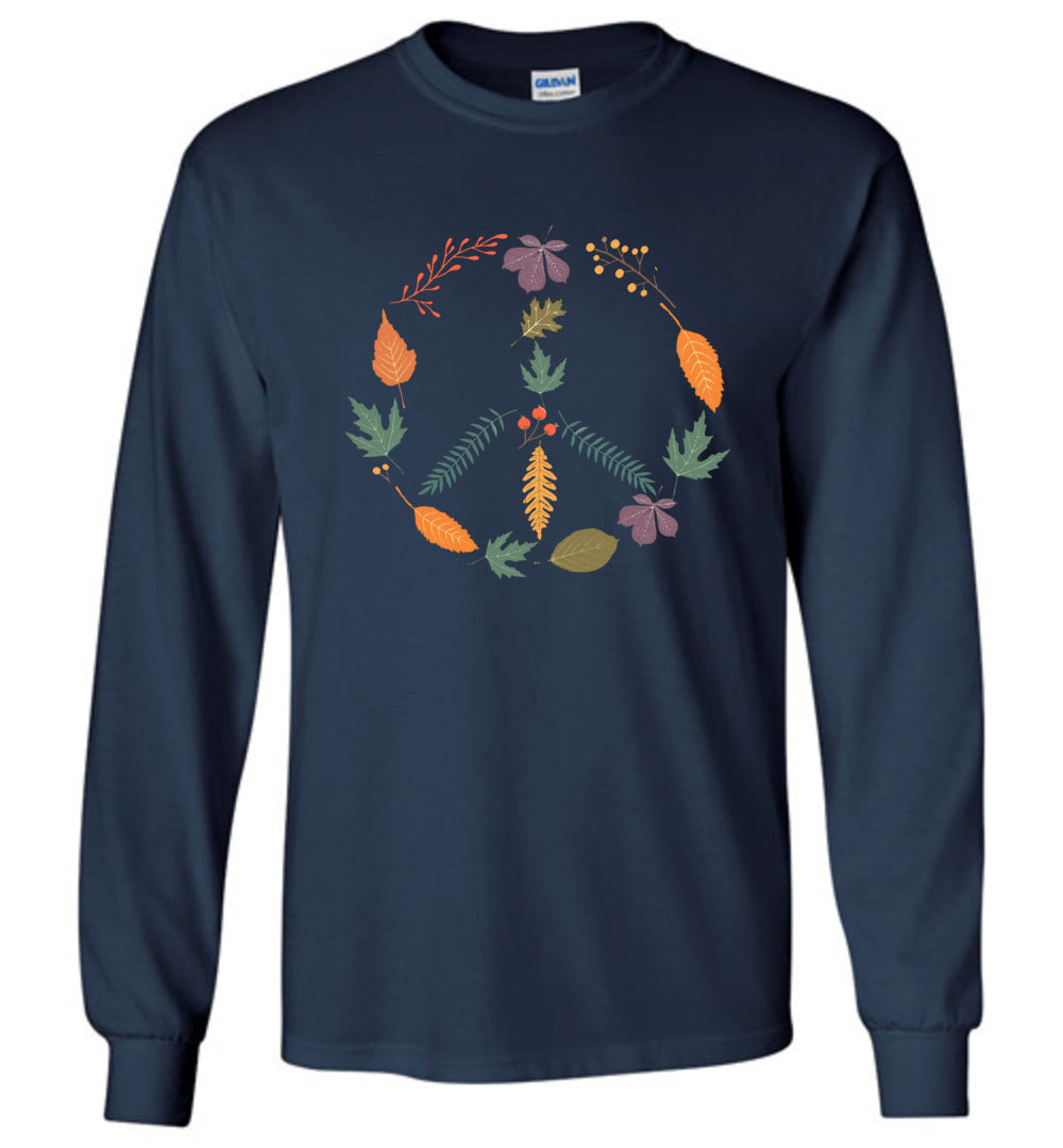 Fall Leaves Peace Sign T-shirts