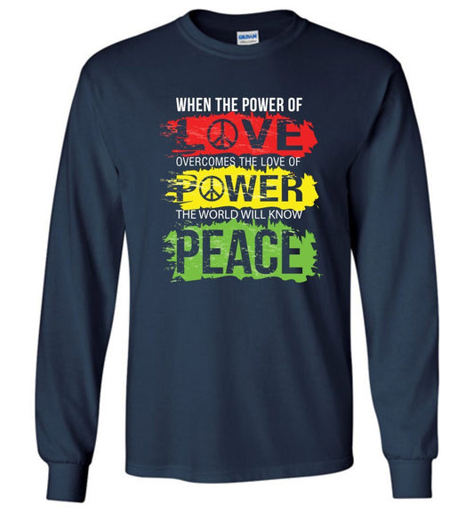 Power Of Love T-Shirts Heyjude Shoppe Long Sleeve Tee Navy S