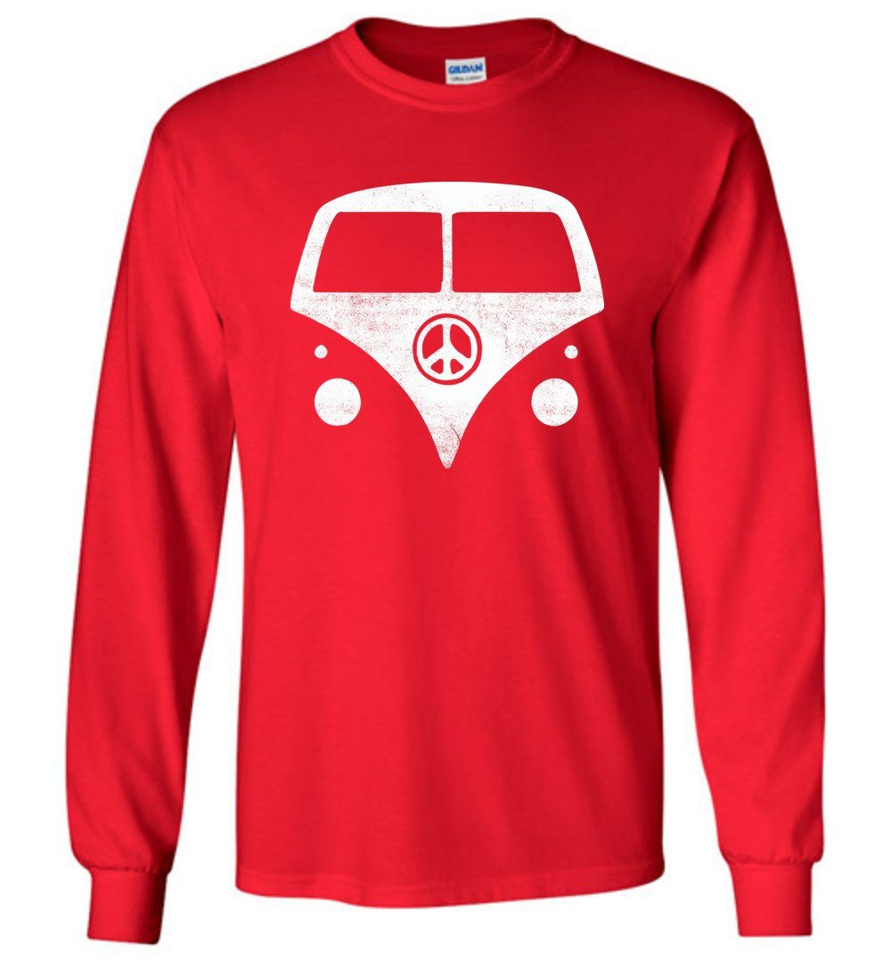 Hippie Van Long Sleeve T-Shirts Heyjude Shoppe Red S 