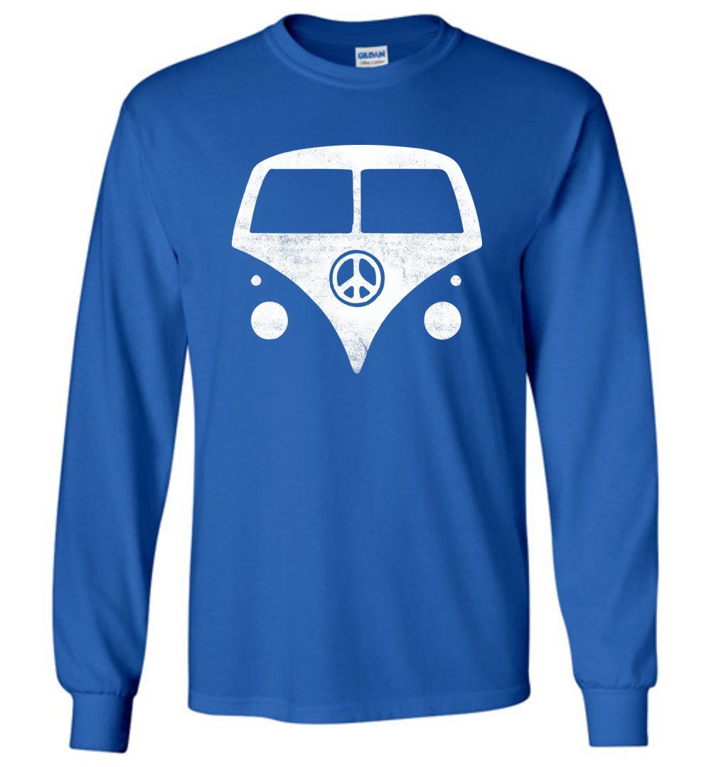 Hippie Van Long Sleeve T-Shirts Heyjude Shoppe Royal Blue S 