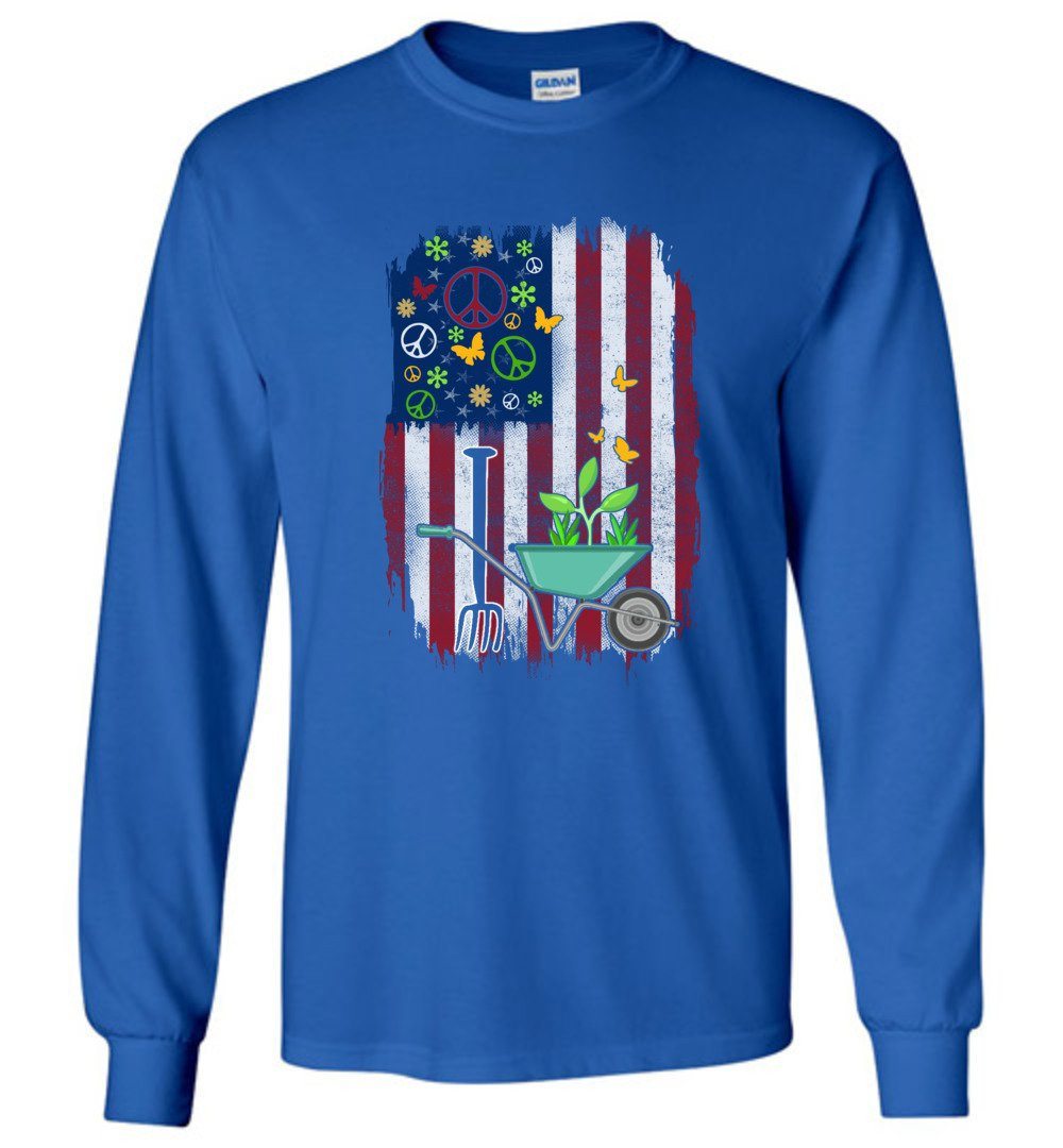 Funny 4th Of July Gardening T-shirts Heyjude Shoppe Long Sleeve Tee Royal Blue S