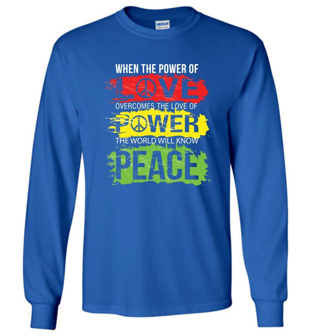 Power Of Love T-Shirts Heyjude Shoppe Long Sleeve Tee Royal Blue S