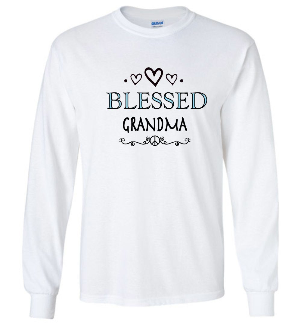 Blessed Grandma T-shirts Heyjude Shoppe Long Sleeve Tee White S