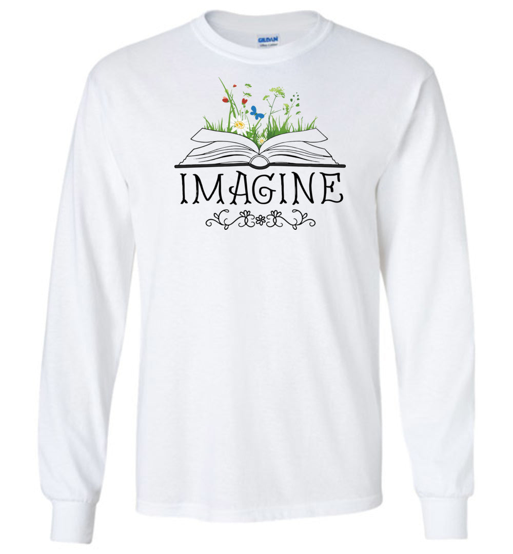 Imagine Wildflowers for Book Lovers Long Sleeve T-Shirt