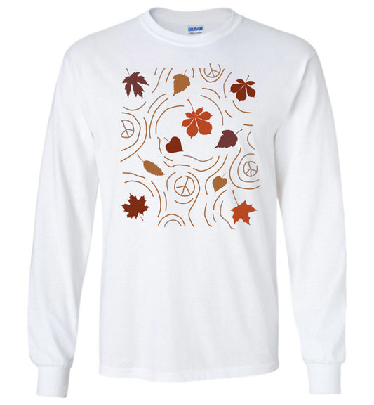 Leaves In The Wind Long Sleeve T-Shirts