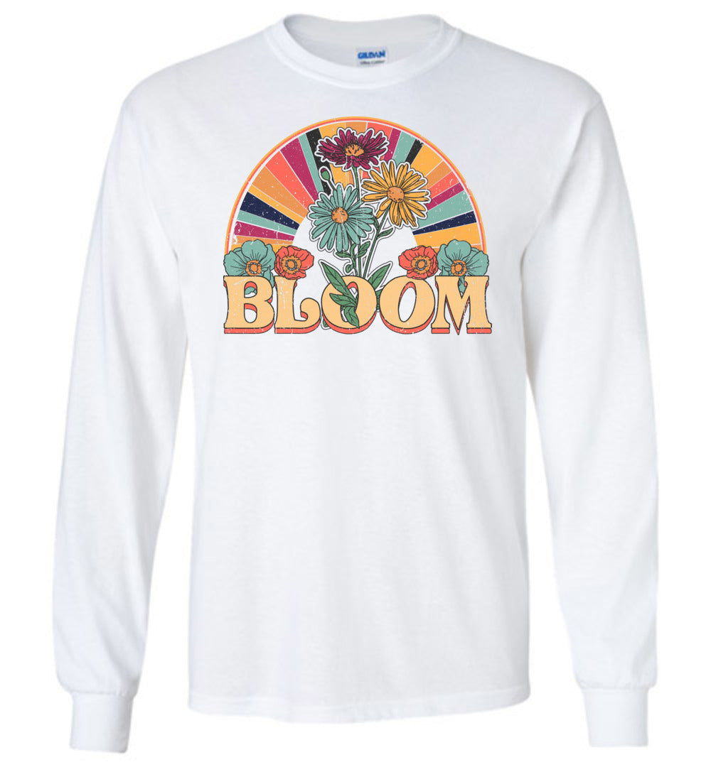 Bloom Flowers Vintage Long Sleeve T-Shirts