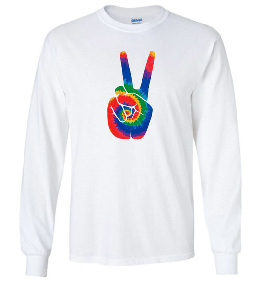 Tie Dye Peace Sign - Long Sleeve T-Shirts