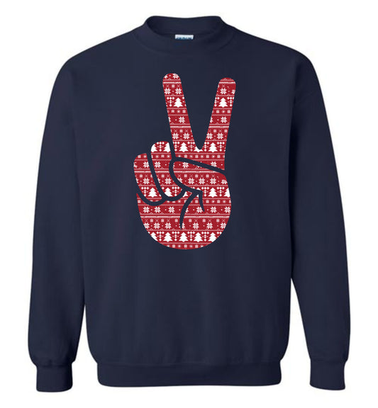 Holiday Peace Hand Sign Sweatshirt