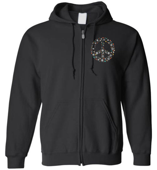 Holiday Peace Sign - Zip Hoodie