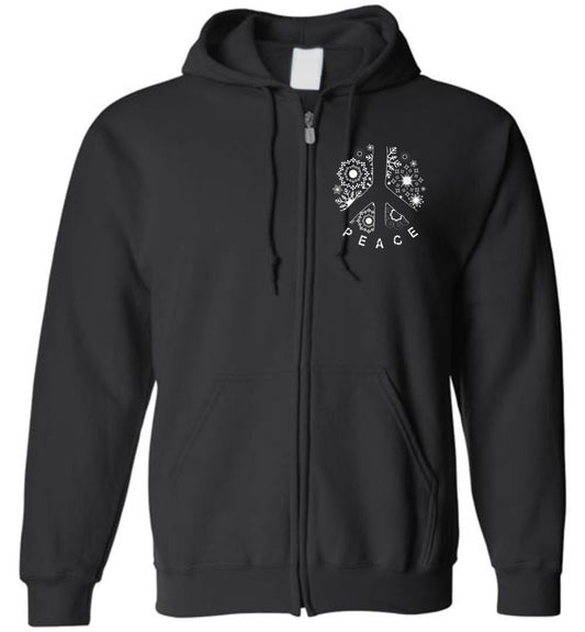 Holiday Peace Sign - Zip Hoodie
