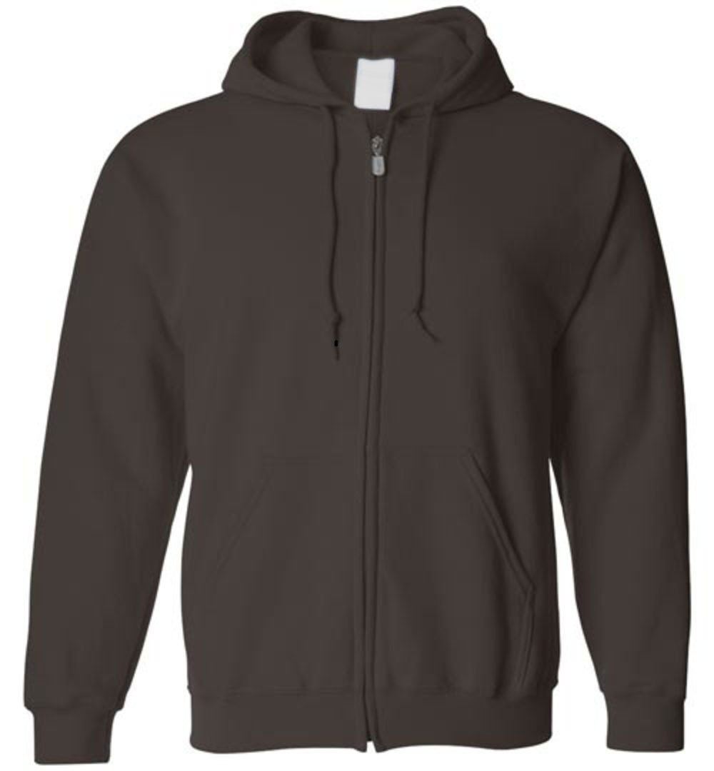 front mockup ZIP HOODIE Heyjude Shoppe Dark Chocolate S 